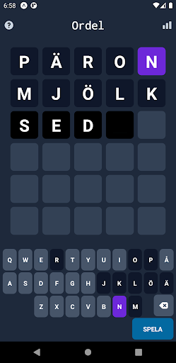 Android application Ordel screenshort