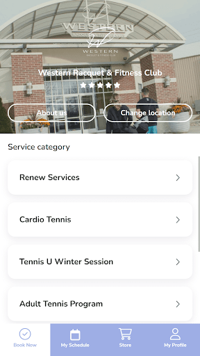 Western Racquet & Fitness Club Screen 2