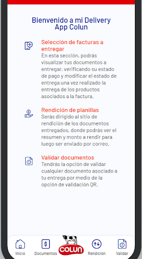 Colun Delivery App Screen 2