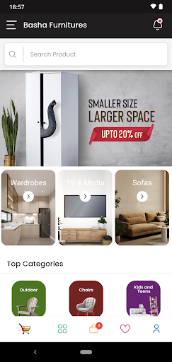 Android application Basha Furnitures screenshort