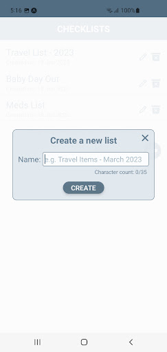 CheckLister Screen 2