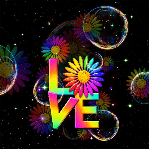 Rainbow Love Flower- Wallpaper logo