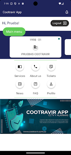 Android application Cootravir App screenshort