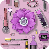 Stylish girl theme with Aesthetic Purple fashion icon