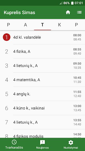 Android application Ąžuolynas screenshort