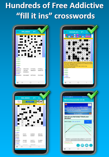 Fill it ins word puzzles - free crosswords screenshots 1