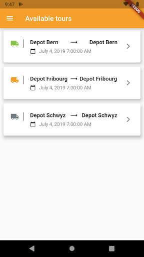 CAPcargo Driver Screen 2
