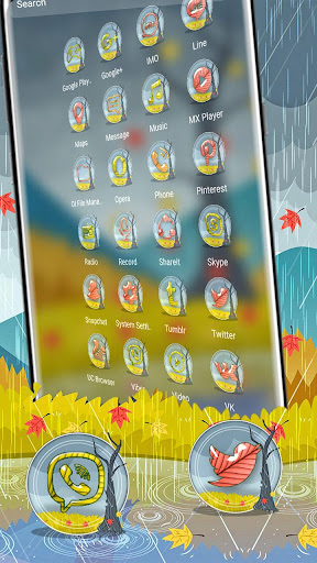 Autumn Rainy Theme Launcher Screen 2