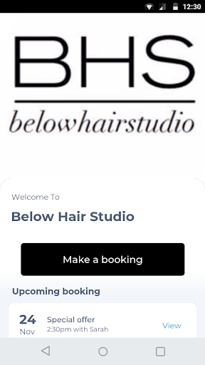 Android application Below Hair Studio screenshort