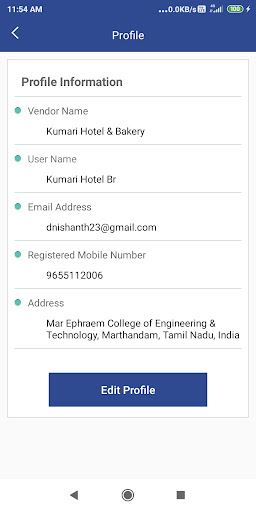 PhoneFoodie -Vendor Screen 3