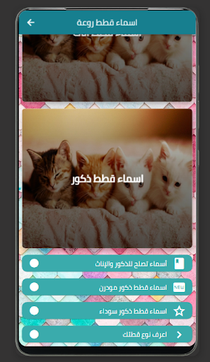 Android application اسماء قطط روعة screenshort