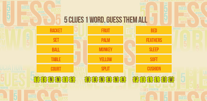 Guess the word - 5 Clues