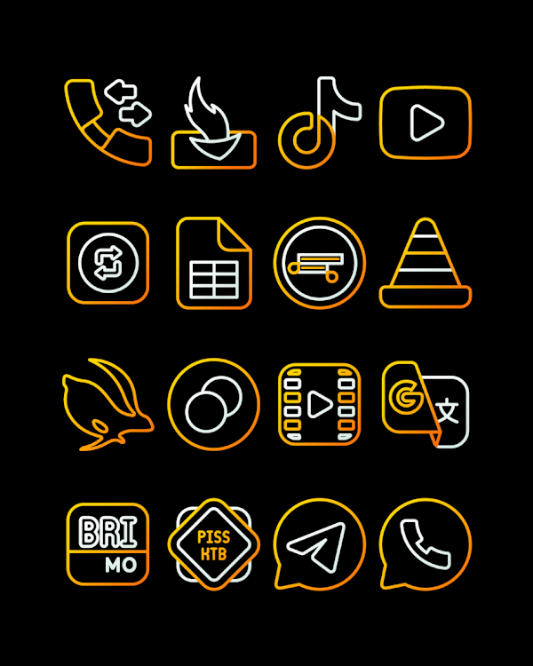 HoneyLine Yellow - Icon Pack - 58 - (Android)