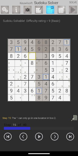 Android application Sudoku Solver screenshort