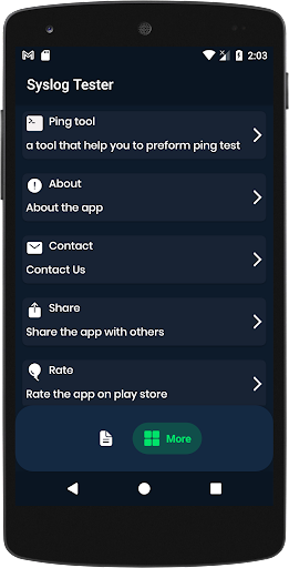 Syslog Tester Screen 3