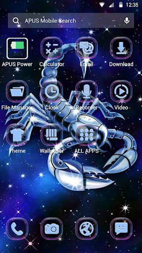 Purple Scorpio APUS launcher theme