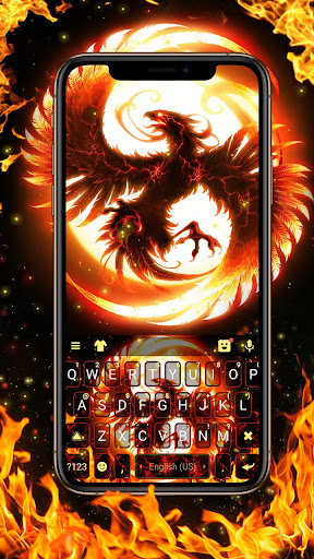 Android application Flaming Fire Phoenix Keyboard screenshort