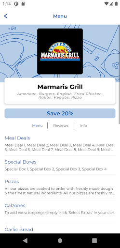 Android application Marmaris Grill screenshort