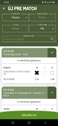 Android application Tipp Segéd screenshort