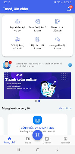 ePHR - Đặt lịch khám bệnh Screen 2