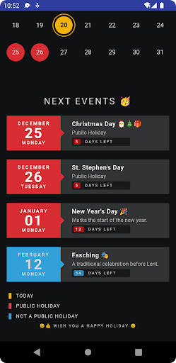 Germany Holiday Calendar screenshot 2