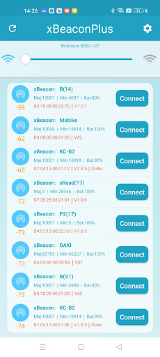 Android application xBeaconPlus screenshort