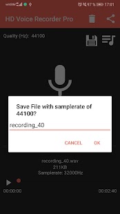 HD Voice Audio Recorder Pro Bildschirmfoto