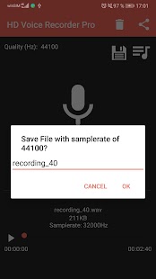 HD Voice Audio Recorder Pro Captura de pantalla