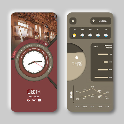 Time UI for KLWP Screen 2