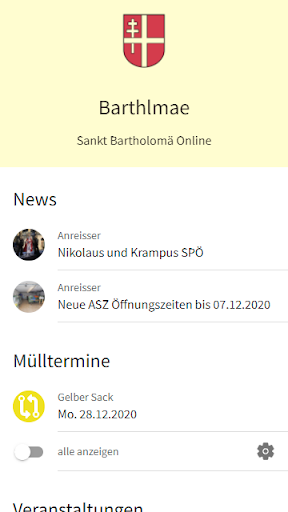 Android application Barthlmä screenshort