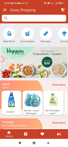 Android application Eassy Shopping screenshort
