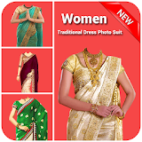 Women Traditional Dress Photo Suit icon