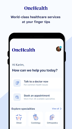 Android application OneHealth Medical Centers screenshort