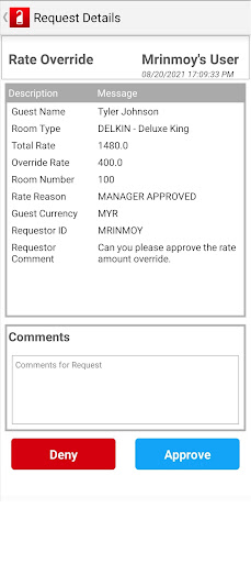 Infor HMS Approval Screen 3