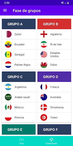 Android application Results - World Cup 2022 screenshort