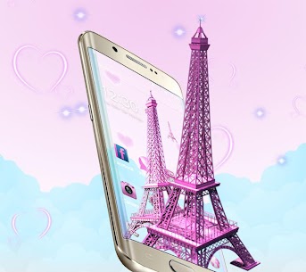3D Pink Paris Eiffel Tower For PC installation