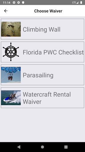 Android application aWaiver Kiosk screenshort