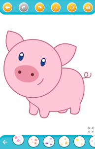 cochon dessin animé à colorier