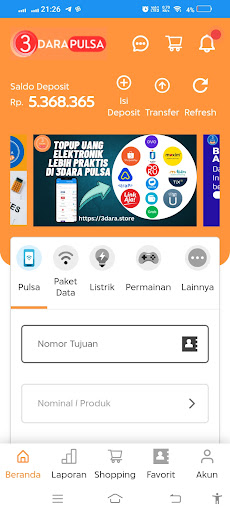 Android application 3Dara Pulsa screenshort
