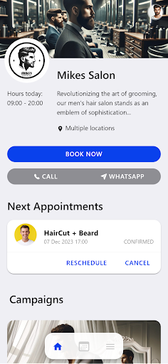 Android application Mikes Salon screenshort