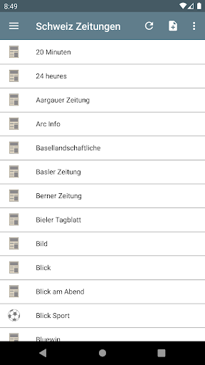 Android application Schweiz Zeitungen screenshort
