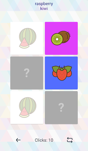 Find pair. Improve your memory Screen 2
