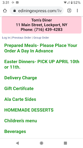 Toms Diner Screen 2
