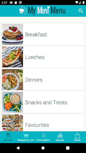 Android application My Mini Menu screenshort