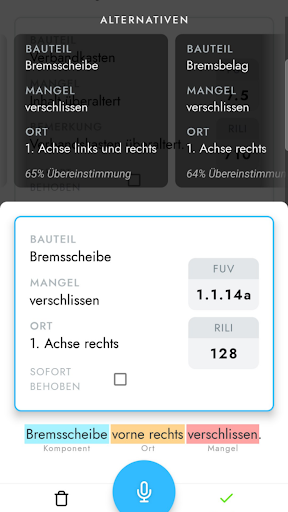Android application voize TIC screenshort