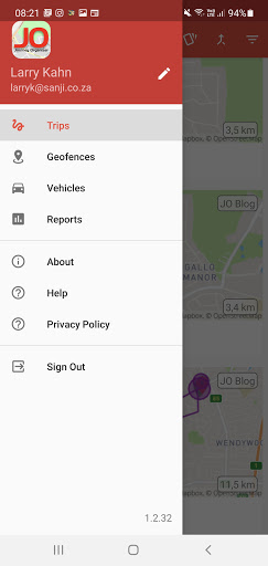 Android application Journey Organizer (JO) screenshort