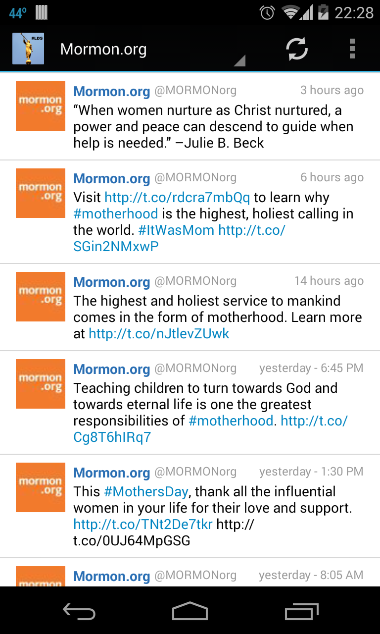 Android application LDS Tweets screenshort