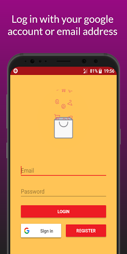 Android application Shared shopping list screenshort