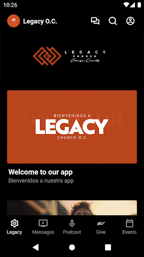 Android application Legacy Church of Orange County screenshort