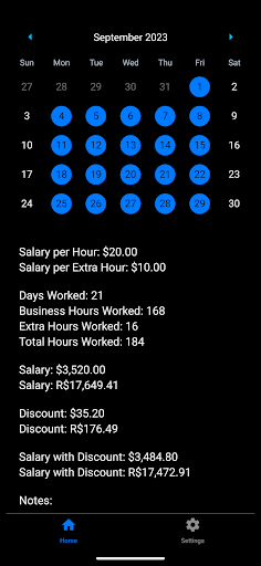Android application Calculate my Salary screenshort